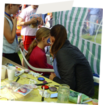 Schminken beim Sponsorenlauf